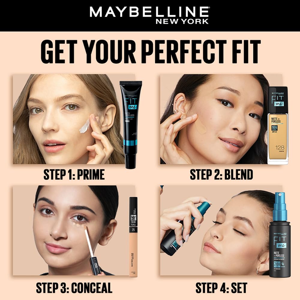 Maybelline New York Fit Me Matte + Poreless Liquid Foundation, pore minimising lightweight formula suitable for daily use and Indian Skin - 228 Soft Tan, 30 ml