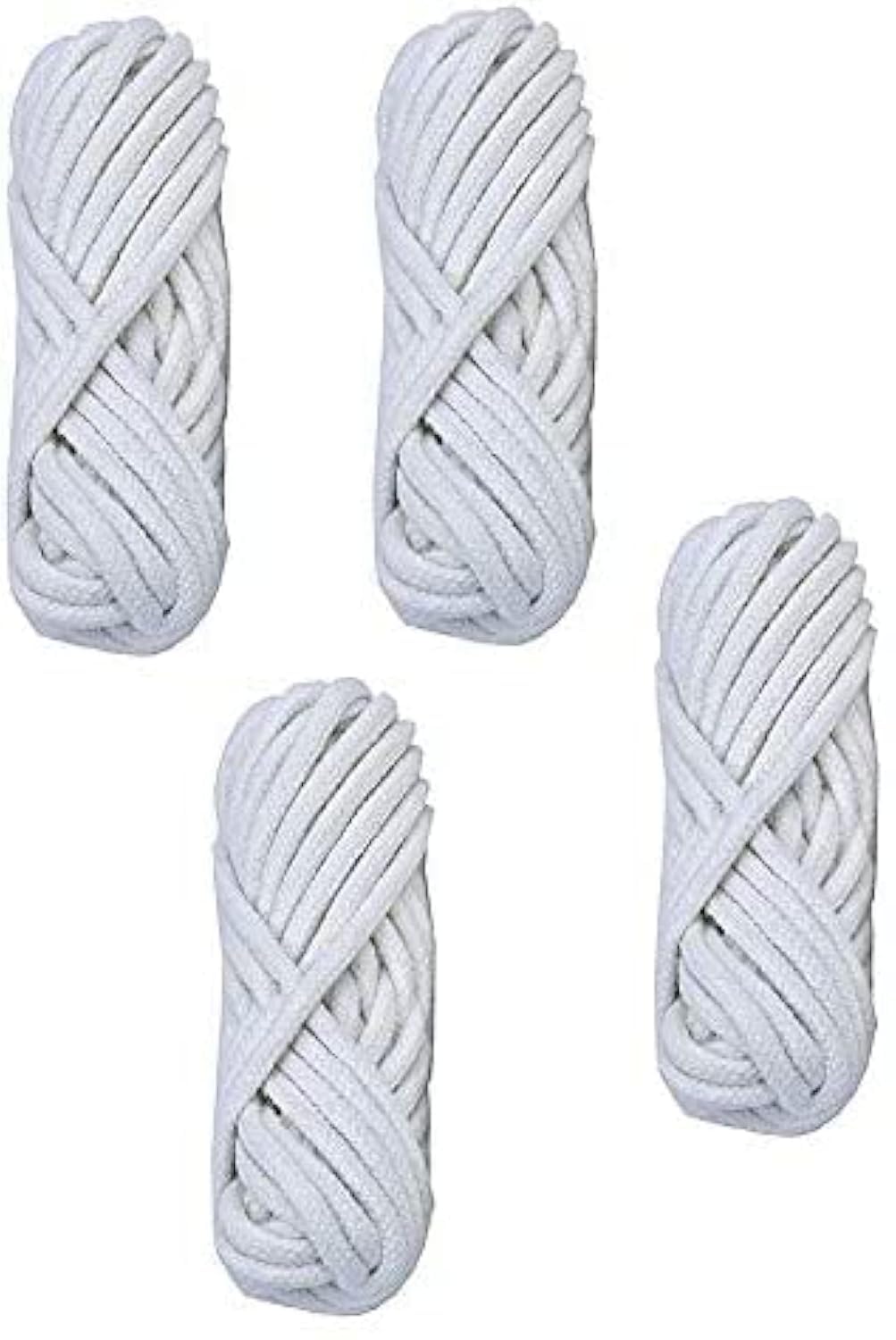 Will and Weaves Nada/ Pajama Dori Strings (Cotton) Premium Quality || 100% Pure Cotton Strings, (4 Pieces) 10 Meters Each, White, 10 Meter Each