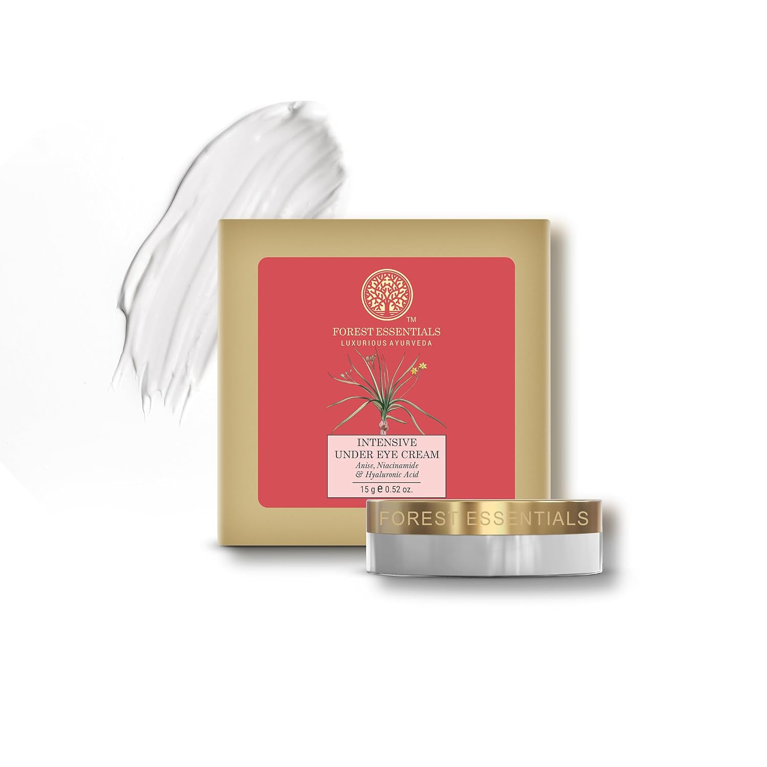 Forest Essentials Intensive Under Eye Cream with Anise | Ayurvedic Eye Cream for Dark Circles | Reduces Puffiness & Wrinkles | With Anise, Cucumber, Bakuchiol | Soothes & Hydrates