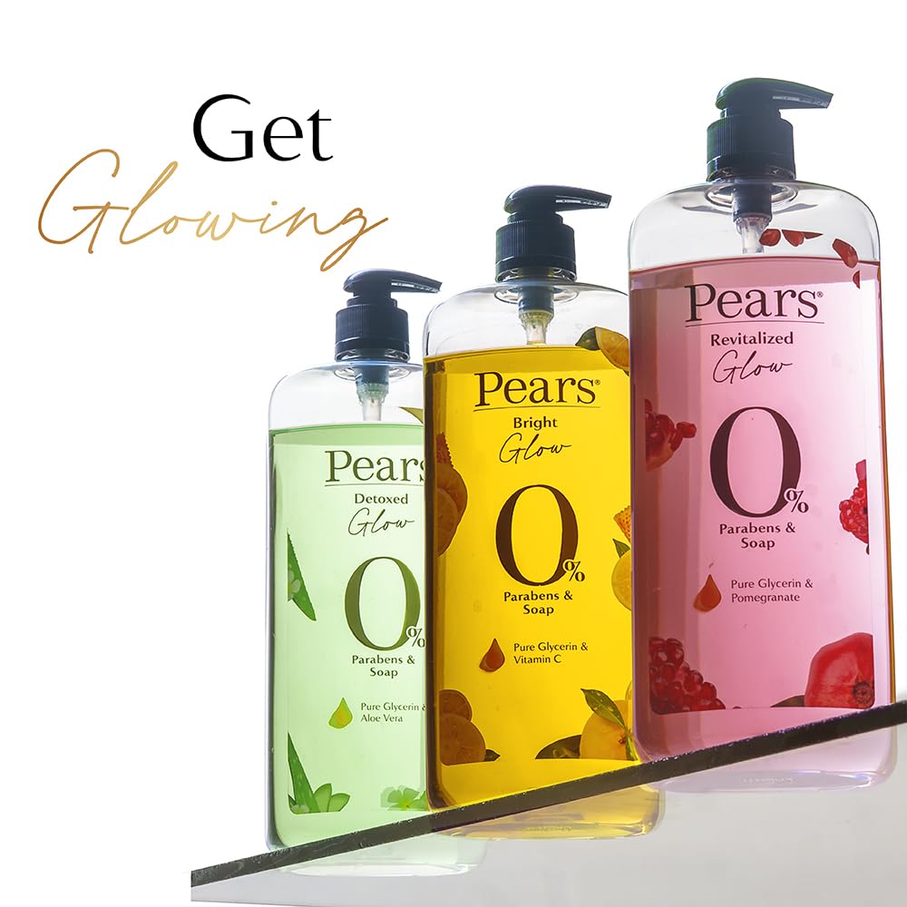 Pears 98% Pure Glycerin Detoxed Glow Body Wash with Aloe Vera and 0% Parabens & Soap for a Detoxed Glow, 250ml Aloevera Bodywash