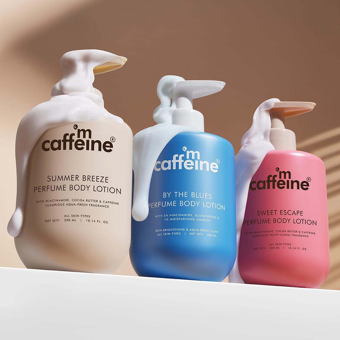 mCaffeine Sweet Escape Perfume Body Lotion 300ml| Niacinamide, Cocoa & Shea Butter | Deep Moisturization for Women & Men | Lightweight, Non-Sticky & Daily Use |