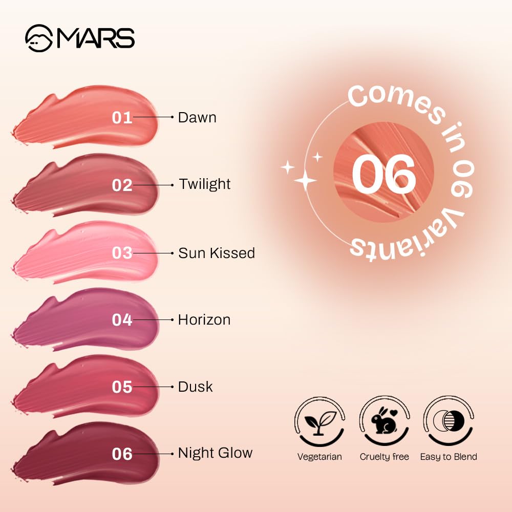 MARS Liquid Blush Hour (12 ml) (05-DUSK) | Dewy-Matte Finish | Highly Pigmented | Lightweight & Long-Lasting Formula | Effortless Application