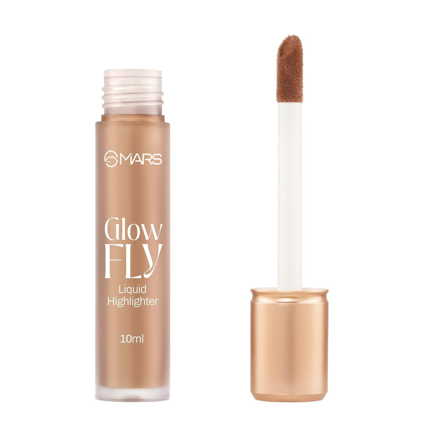 MARS Glow Fly Liquid Highlighter (10 ml) (02-WINGED CHAMPAGNE) | Enriched With Sunflower Seed Oil | Radiant Glow | No Chunky Particles | Light-Weight & Long-Lasting | Ultra Blendable Formula