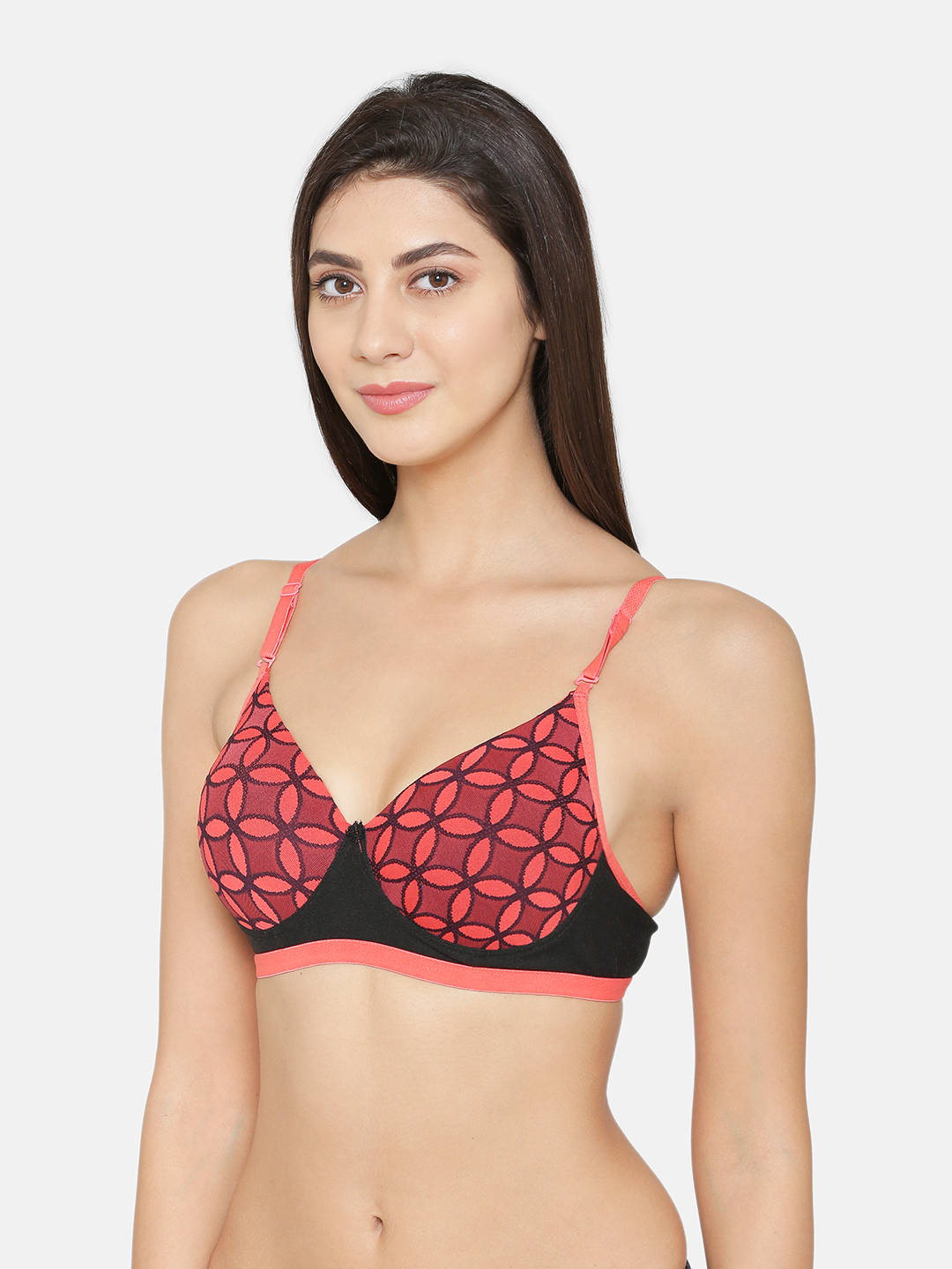 Abelino Printed Heavily Padded Push-up Bra - Black (40B) · 40B