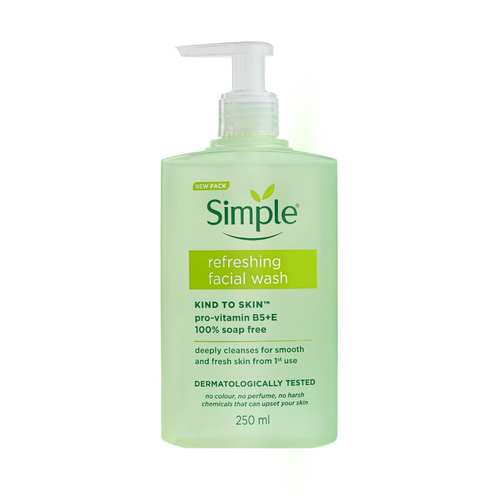 Simple Kind to Skin Refreshing Facewash Mild Face Wash for Sensitive Skin (250ml)