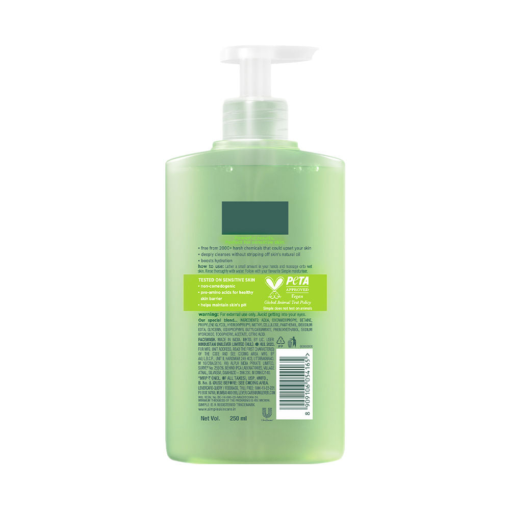 Simple Kind to Skin Refreshing Facewash Mild Face Wash for Sensitive Skin (250ml)