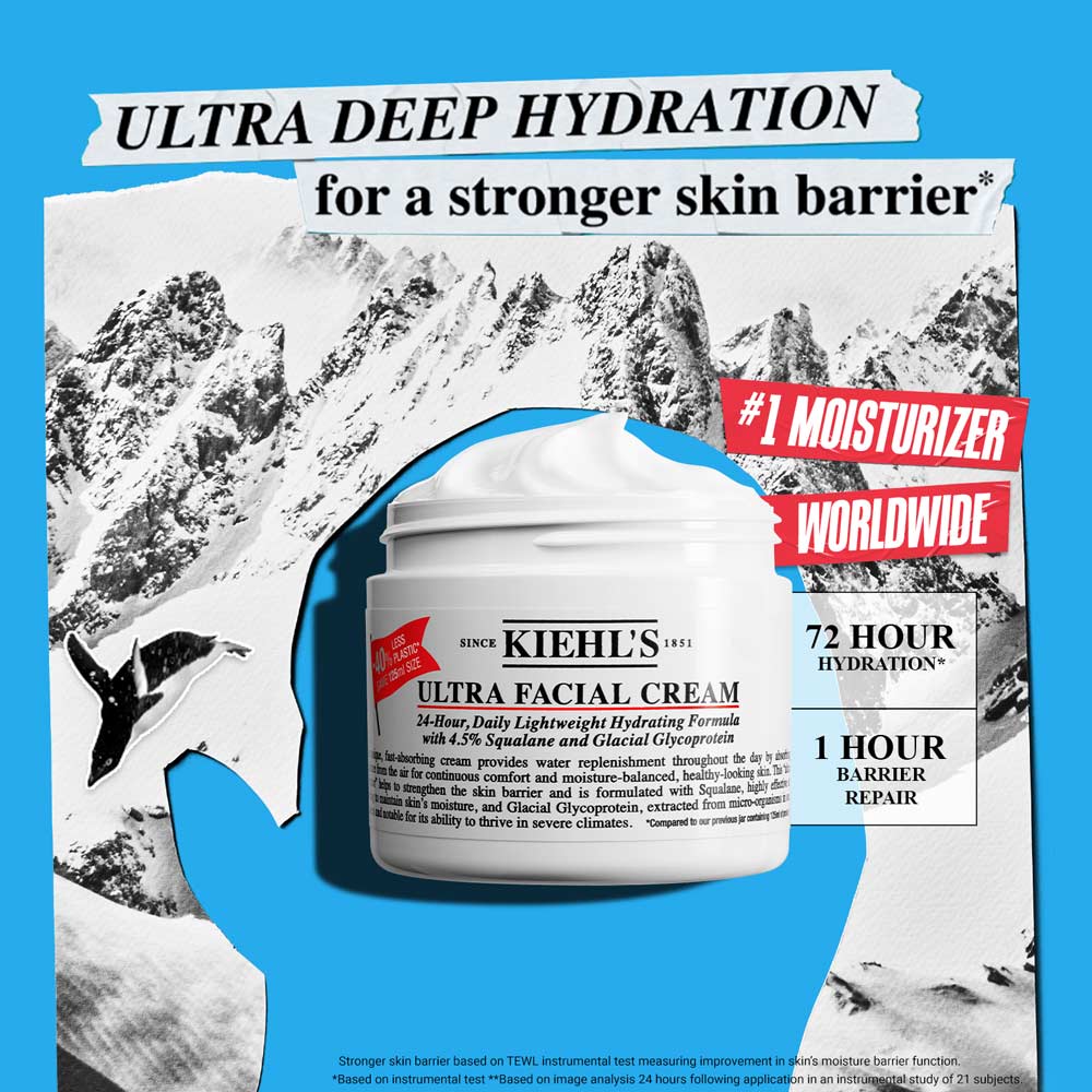 Kiehl's Ultra Facial Cream With 72 Hour Hydration - Moisturizer For Softer, Hydrated Skin (50ml)