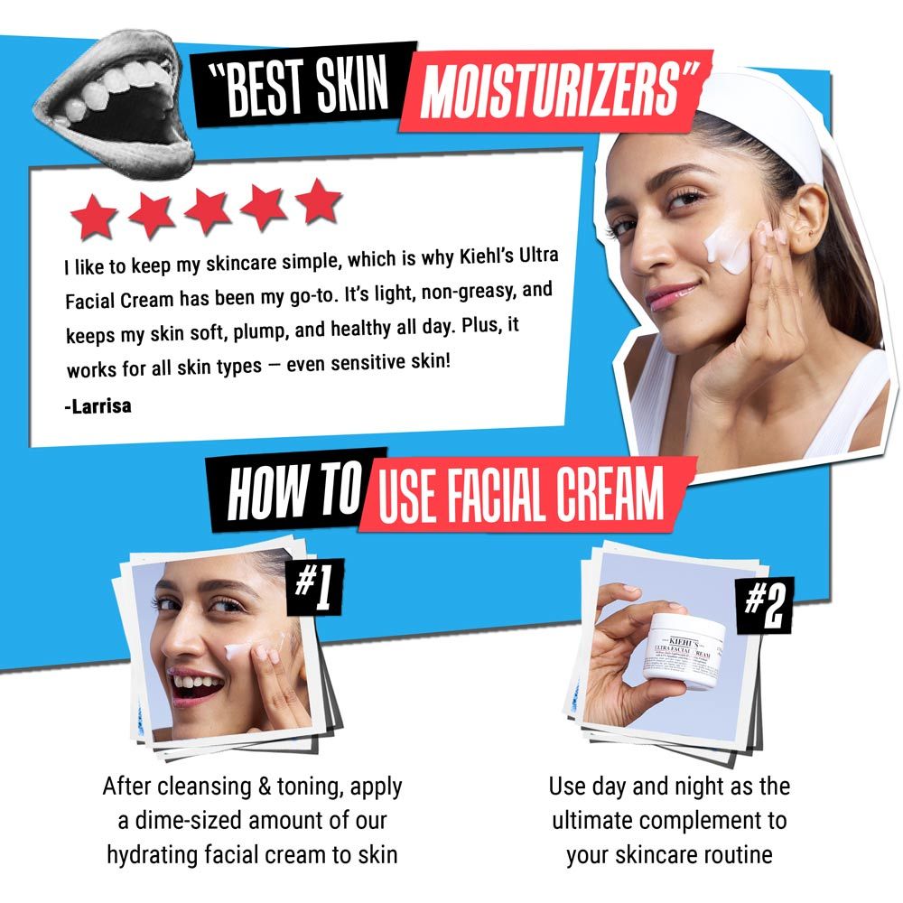 Kiehl's Ultra Facial Cream With 72 Hour Hydration - Moisturizer For Softer, Hydrated Skin (50ml)