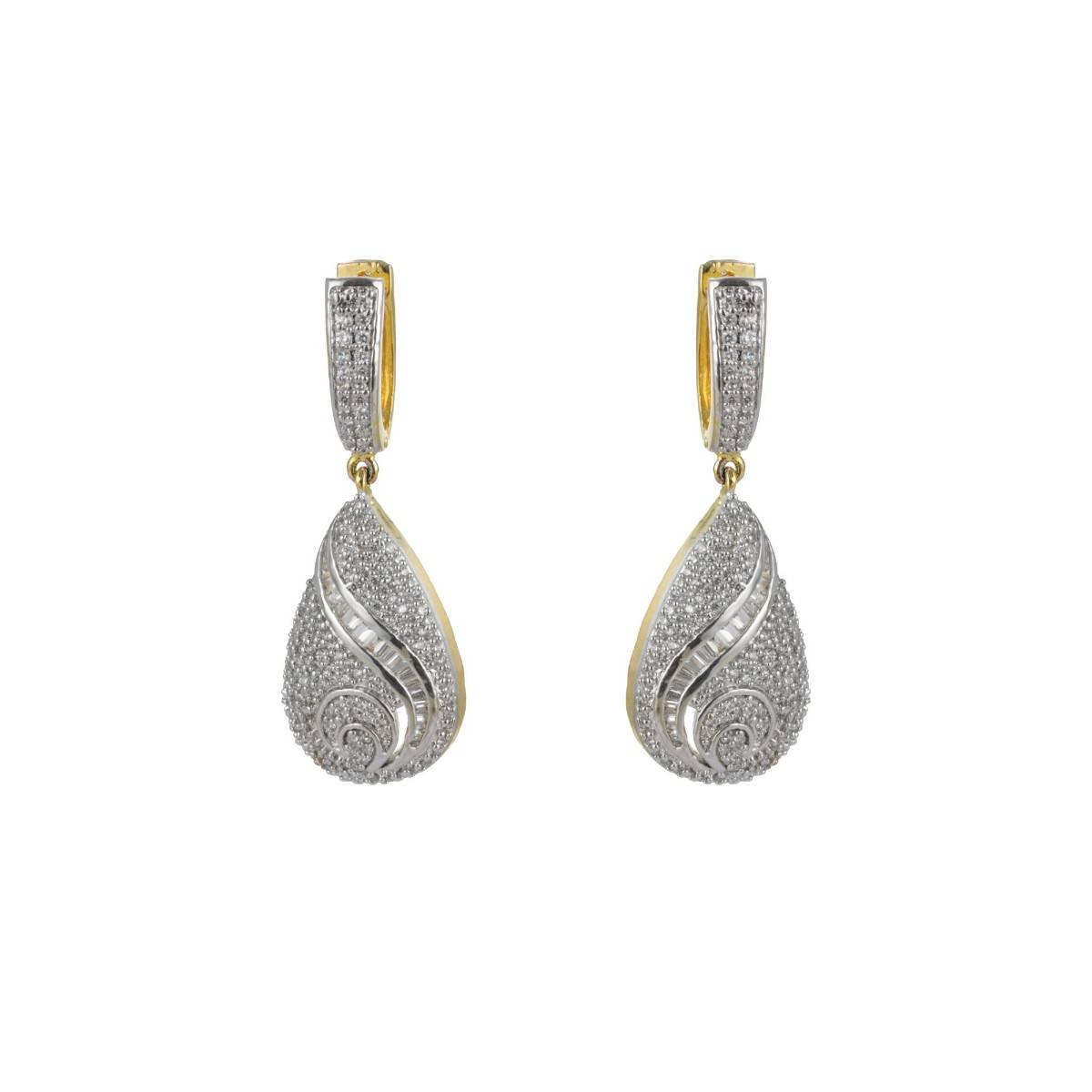 Aatmana Silver Plated American Diamond Drop Earrings