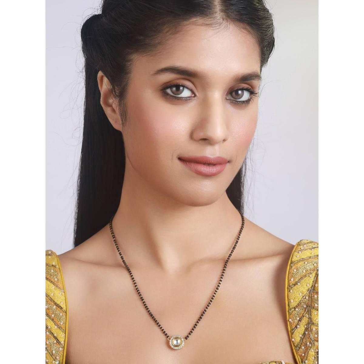Aatmana Black & Gold Kundan Mangalsutra · One Size