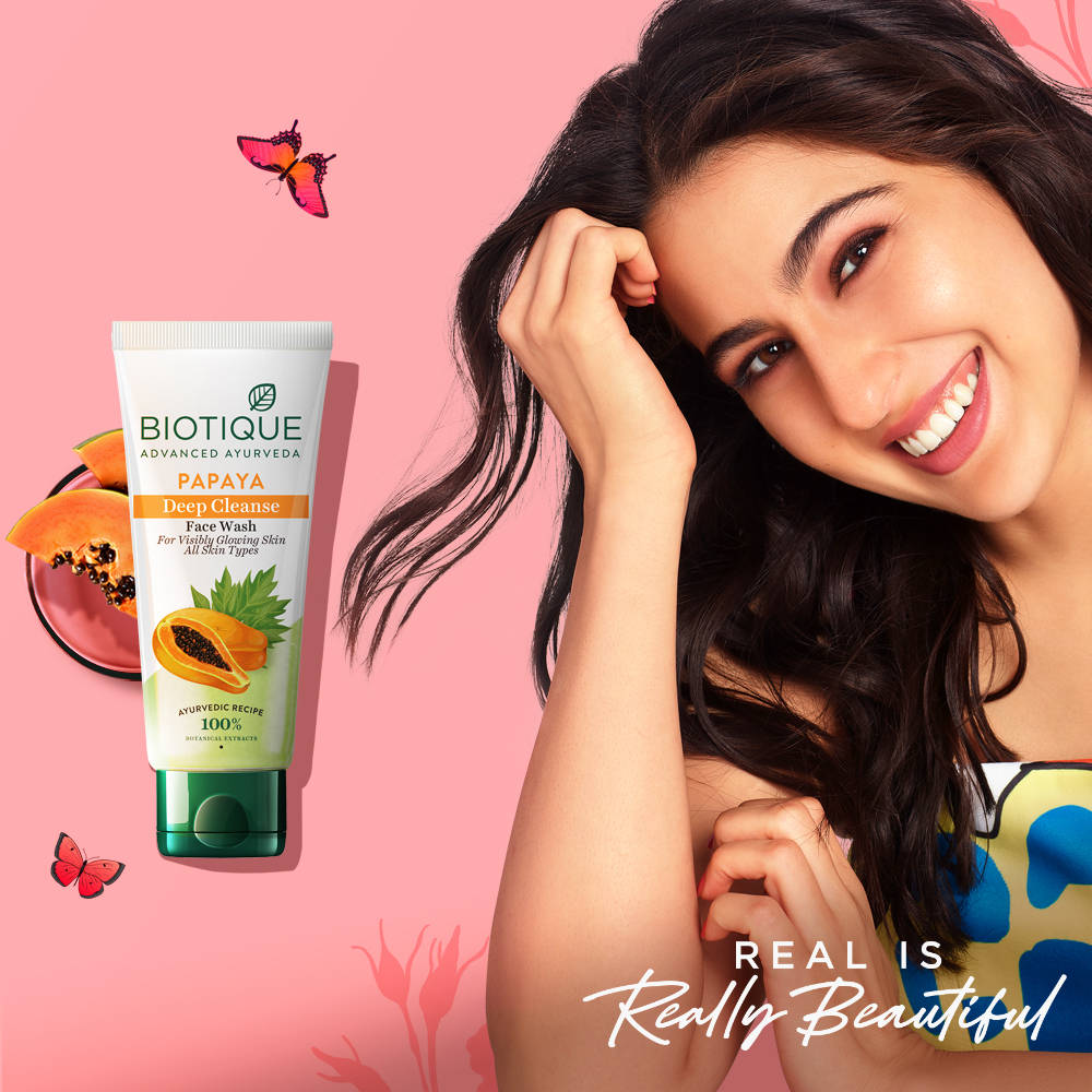Biotique Bio Papaya Visibly Flawless Skin Face Wash For All Skin Types(pack of 2)
