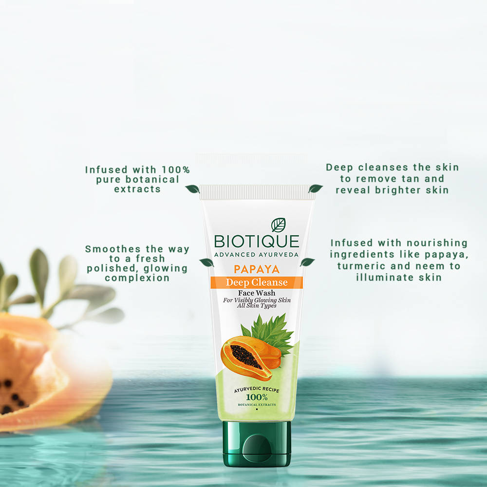 Biotique Bio Papaya Visibly Flawless Skin Face Wash For All Skin Types(pack of 2)