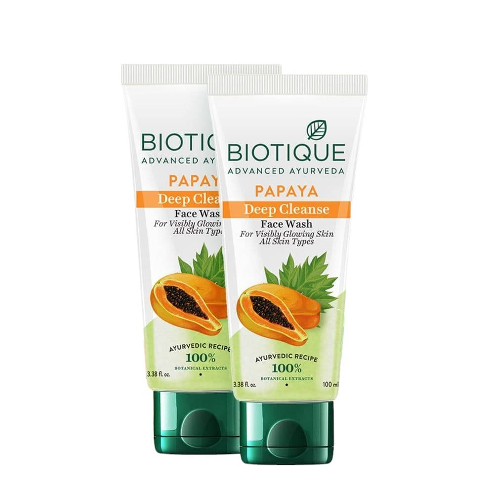 Biotique Bio Papaya Visibly Flawless Skin Face Wash For All Skin Types(pack of 2)