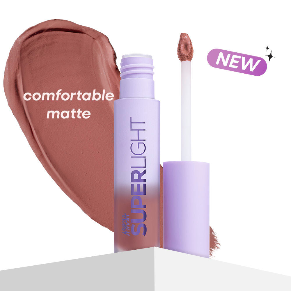 Nykaa Superlight Lip Cloud Airy Mousse Matte Liquid Lipstick for Lip & Cheek - Toffee Tonic (5ml)