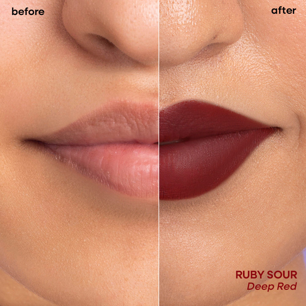 Nykaa Superlight Lip Cloud Airy Mousse Matte Liquid Lipstick for Lip & Cheek - Ruby Sour (5ml)