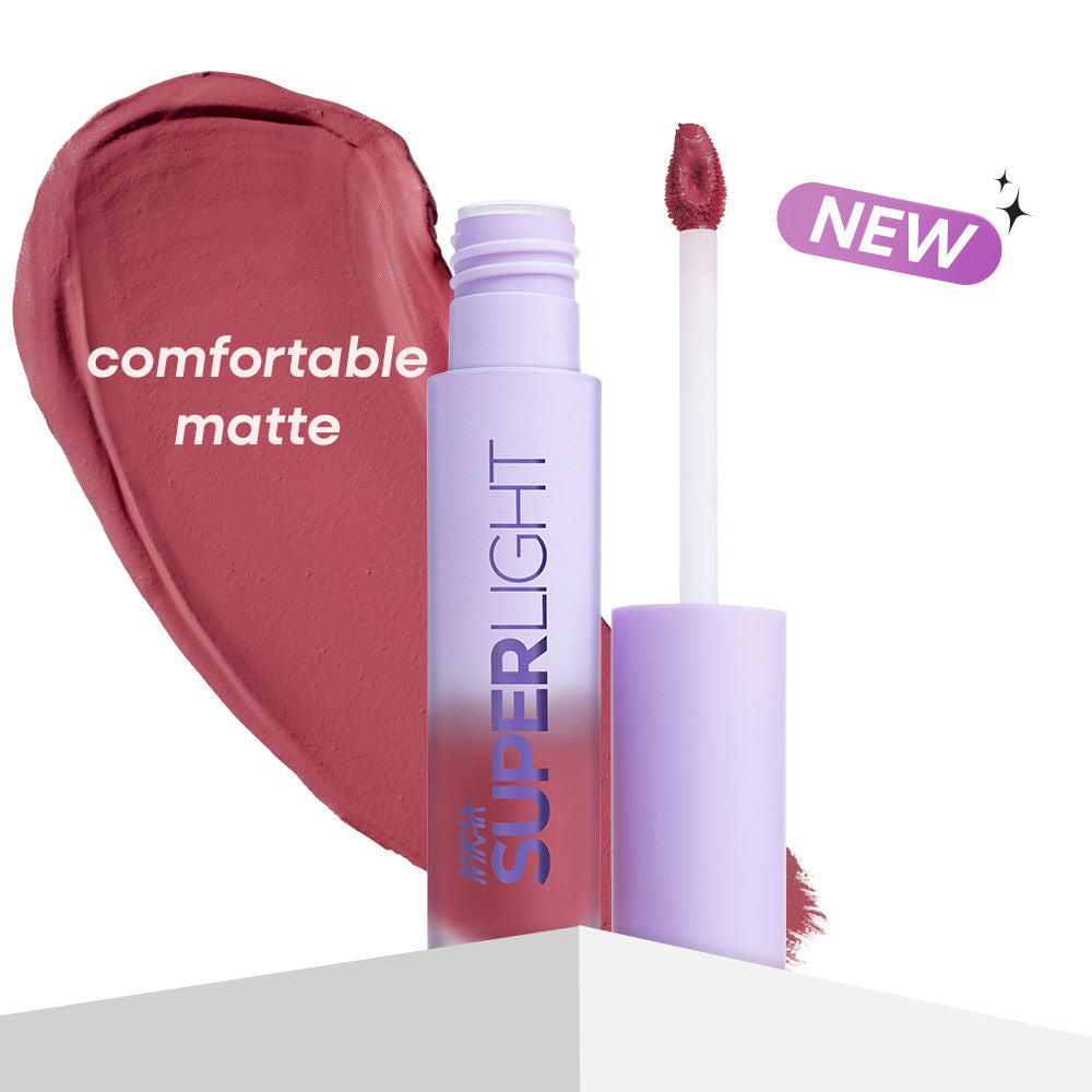 Nykaa Superlight Lip Cloud Airy Mousse Matte Liquid Lipstick for Lip & Cheek - Rose All Day (5ml)