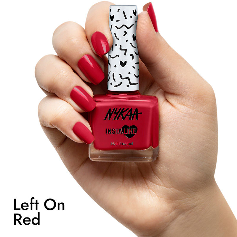 Nykaa InstaLike Long Lasting Nail Enamel - Left On Red 475