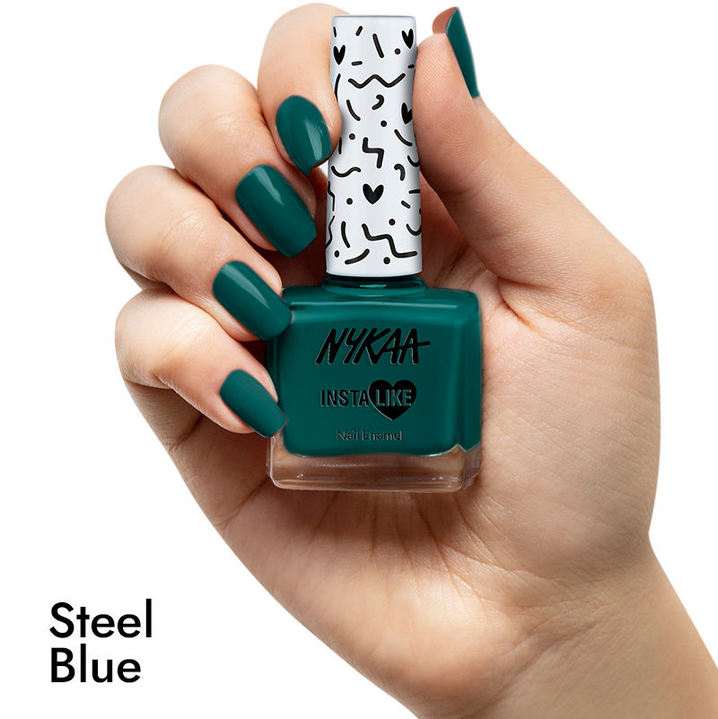 Nykaa InstaLike Long Lasting Nail Enamel - Steel Blue 476