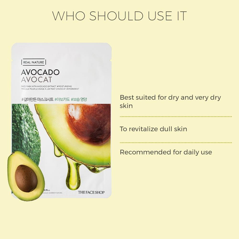 The Face Shop Real Nature Avocado Face Mask 20g
