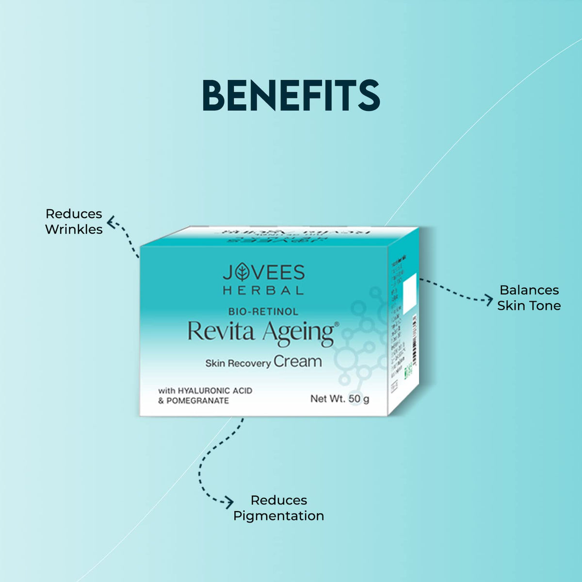 Jovees Herbal Bio-Retinol Revita Ageing Face Cream | Made with Eco-Certified Bio-Retinol | Reduce Sign of Ageing, Hyperpigmentation & Improves Uneven Skin Tone