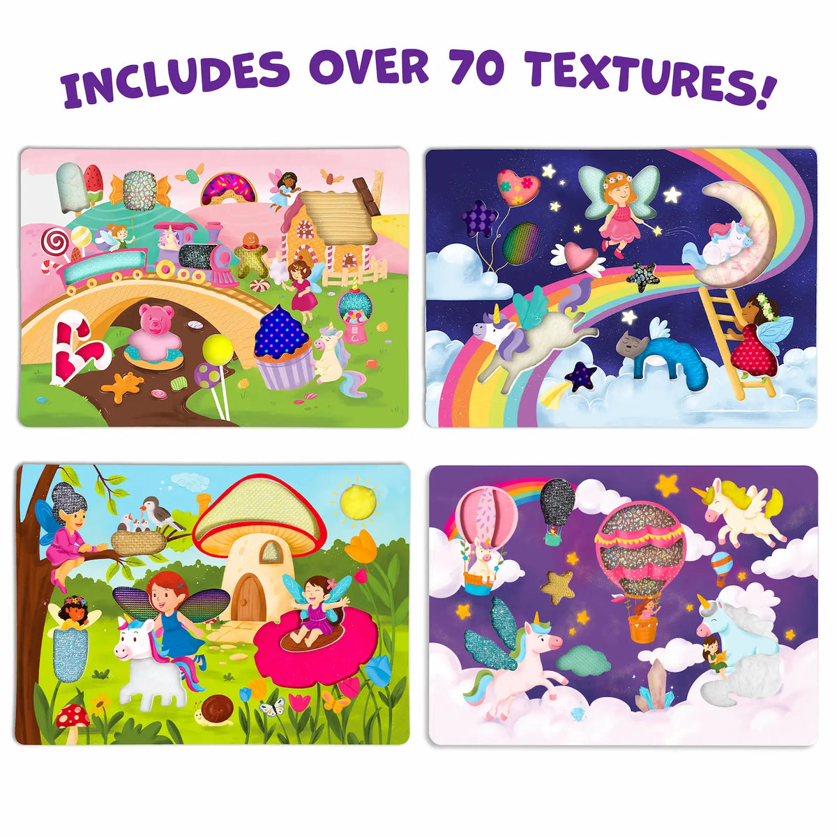 Skillmatics Fab Tabs: Unicorns & Princesses | Tactile & Sensory Fabric Art (ages 4+)