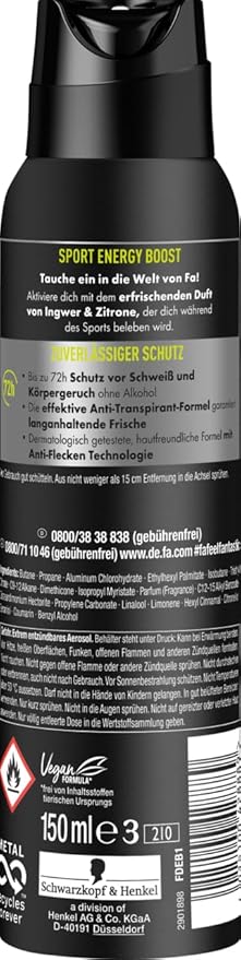 Fa Men Deo Spray Sport Energy Boost 72h 150ml