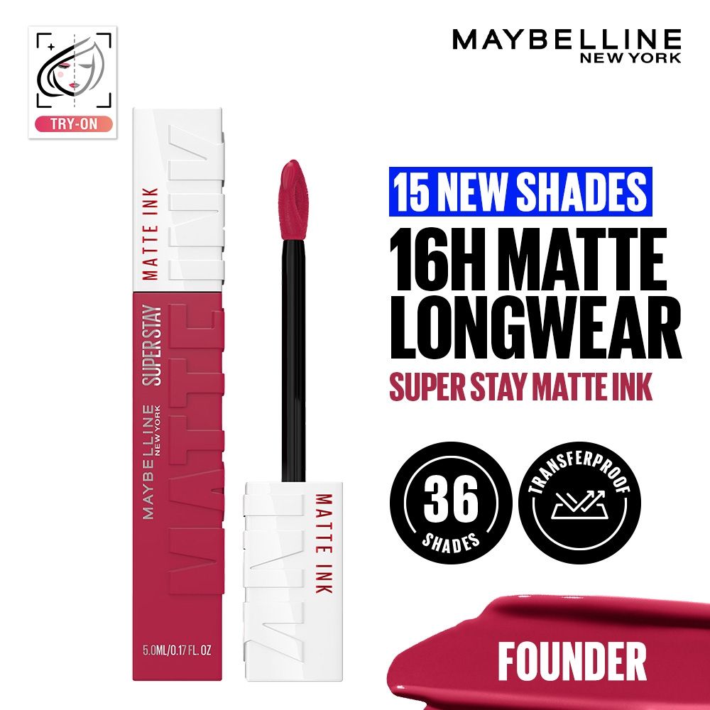 Maybelline New York Super Stay Matte Ink Liquid Lipstick, Lasts Up to 16 Hours - 115 Founder