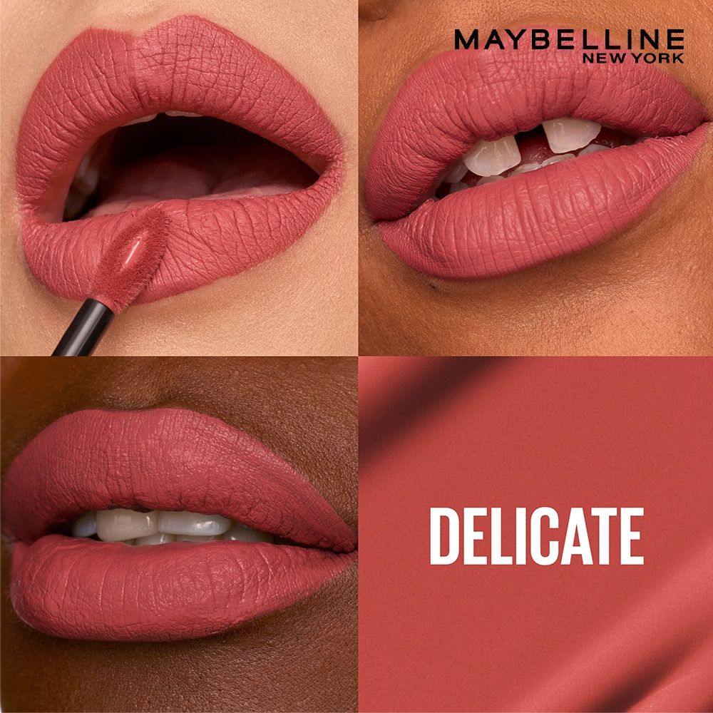 Maybelline New York Super Stay Matte Ink Liquid Lipstick, Lasts Up to 16 Hours - 225 Delicate