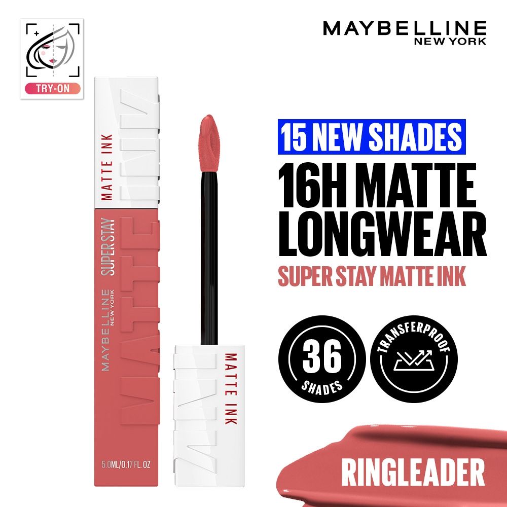 Maybelline New York Super Stay Matte Ink Liquid Lipstick, Lasts Up to 16 Hours - 175 Ringleader