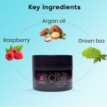 Zobha De-Tan Cream Tan Removal and Even Skin Tone (200g)
