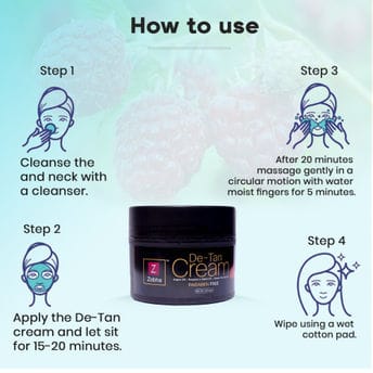Zobha De-Tan Cream Tan Removal and Even Skin Tone (200g)