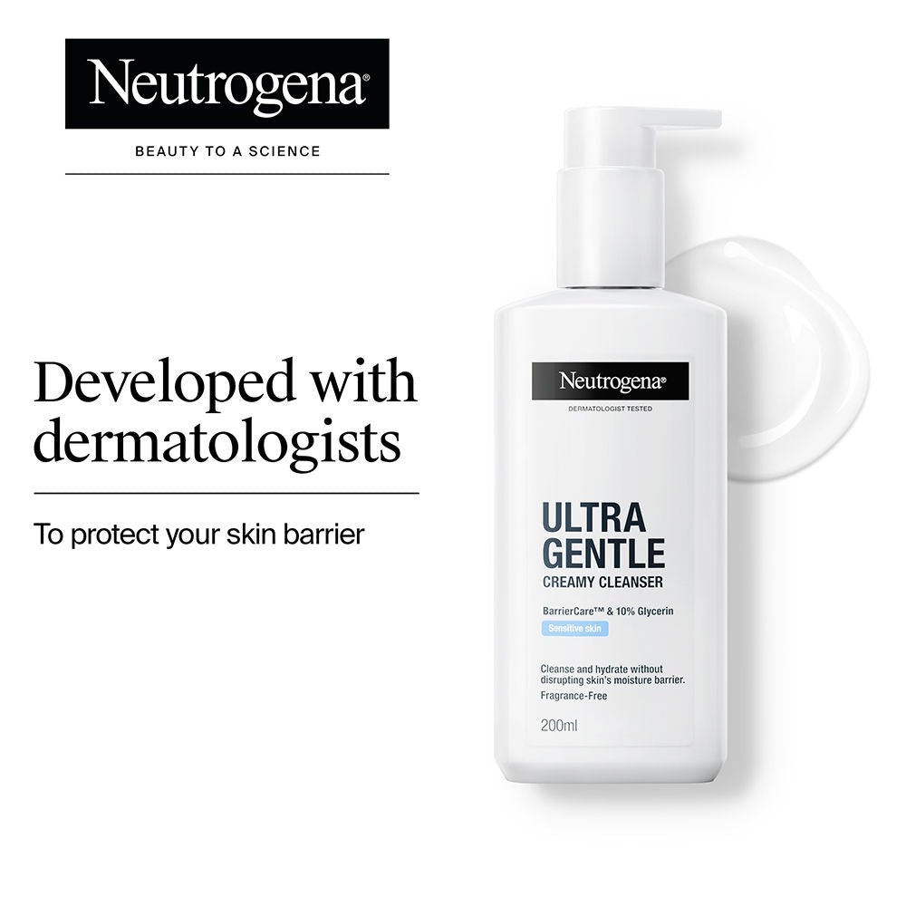 Neutrogena Ultra Gentle Creamy Face Cleanser Moisturizing Face Wash for Dry, Oily, Sensitive Skin (200ml)