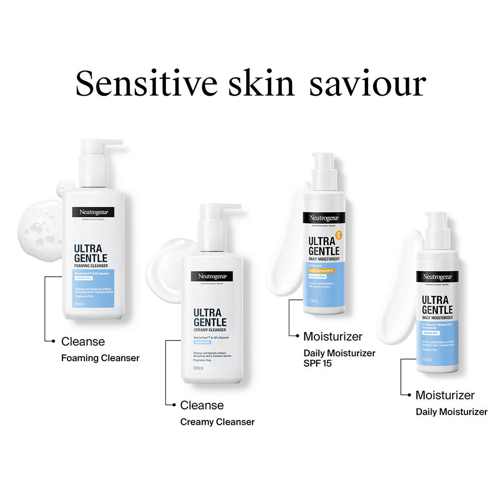 Neutrogena Ultra Gentle Creamy Face Cleanser Moisturizing Face Wash for Dry, Oily, Sensitive Skin (200ml)