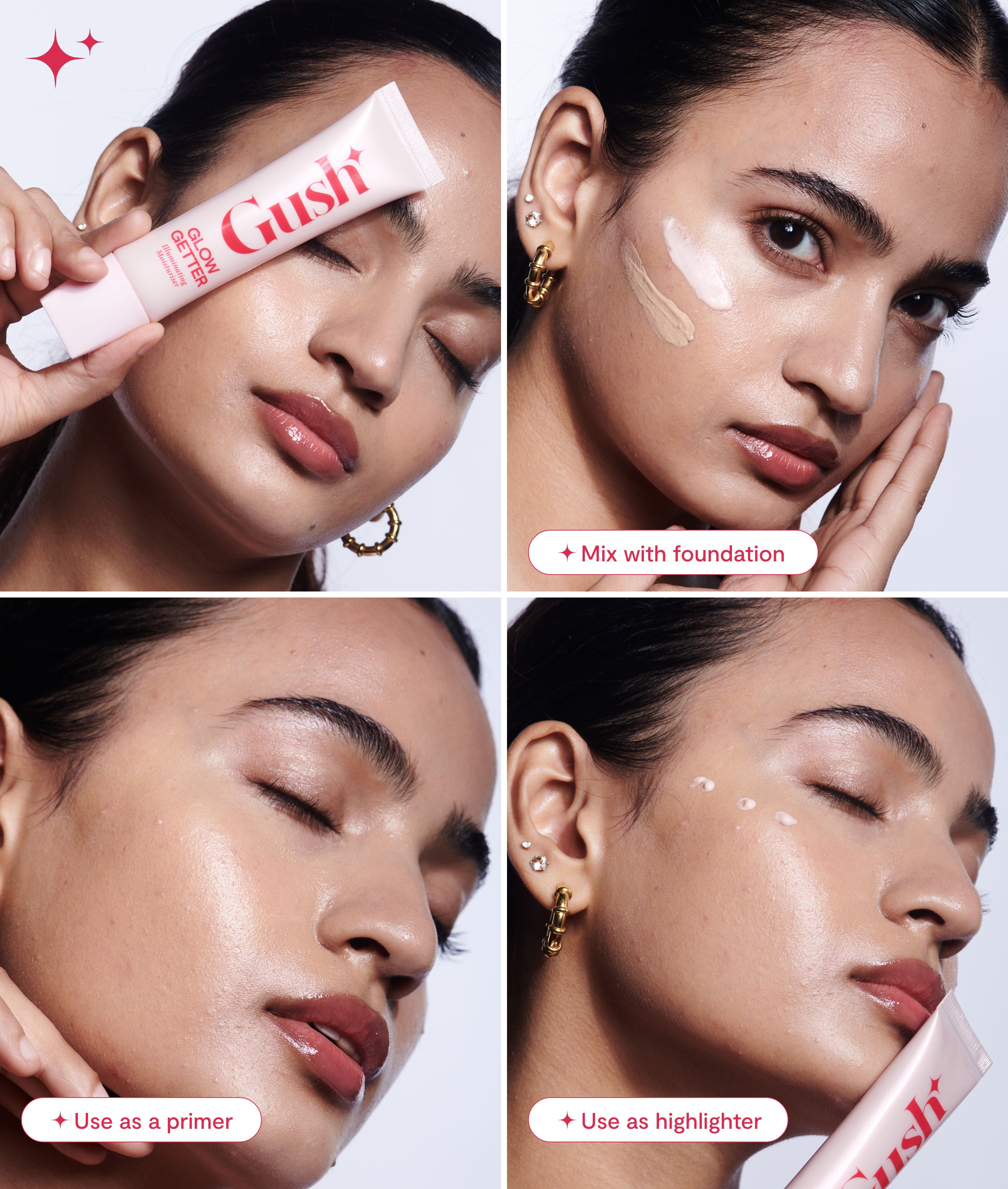 Gush Beauty 3 In 1 Illuminating Moisturizer + Primer + Strobe Cream (30ml)
