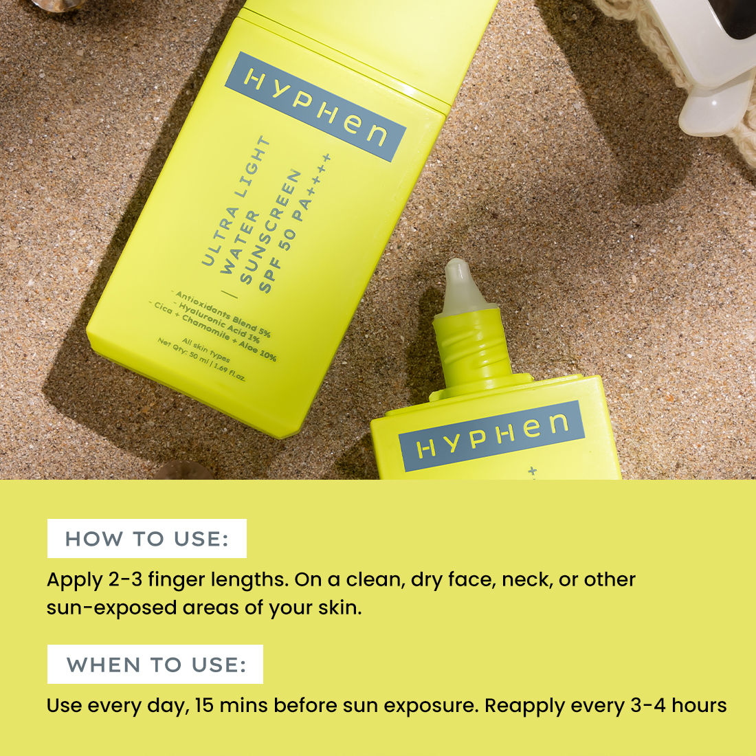 Hyphen Ultra Light Water Sunscreen SPF 50 PA++++ (50ml)