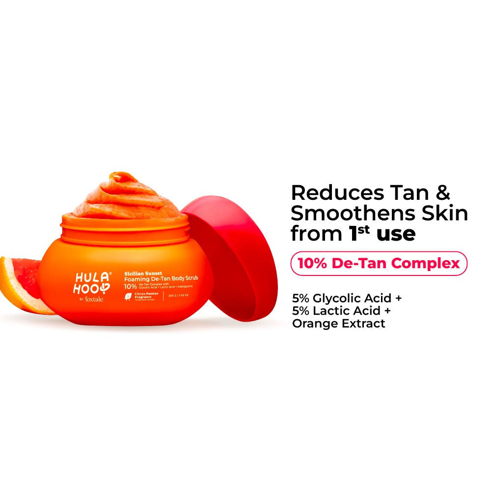 Foxtale Hula Hoop Foaming 10% De-Tan Body Scrub (200g)