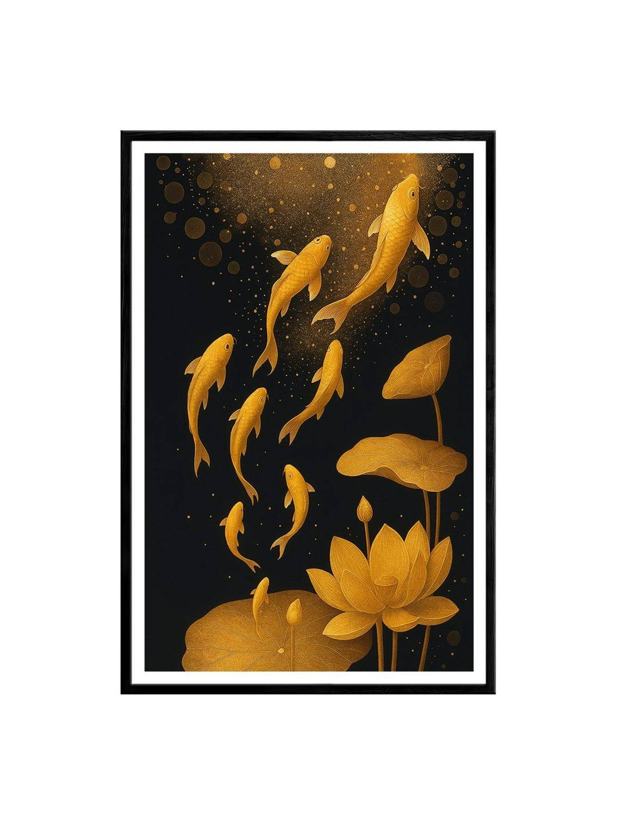 999Store Ascending Golden Koi Fish Wall Art Painting · One Size