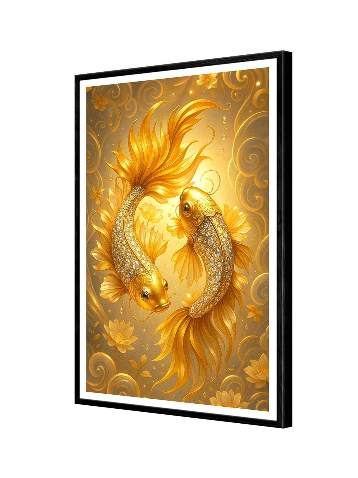 999Store Luxury Golden Koi Fish Diamond Graphic Pattern Painting