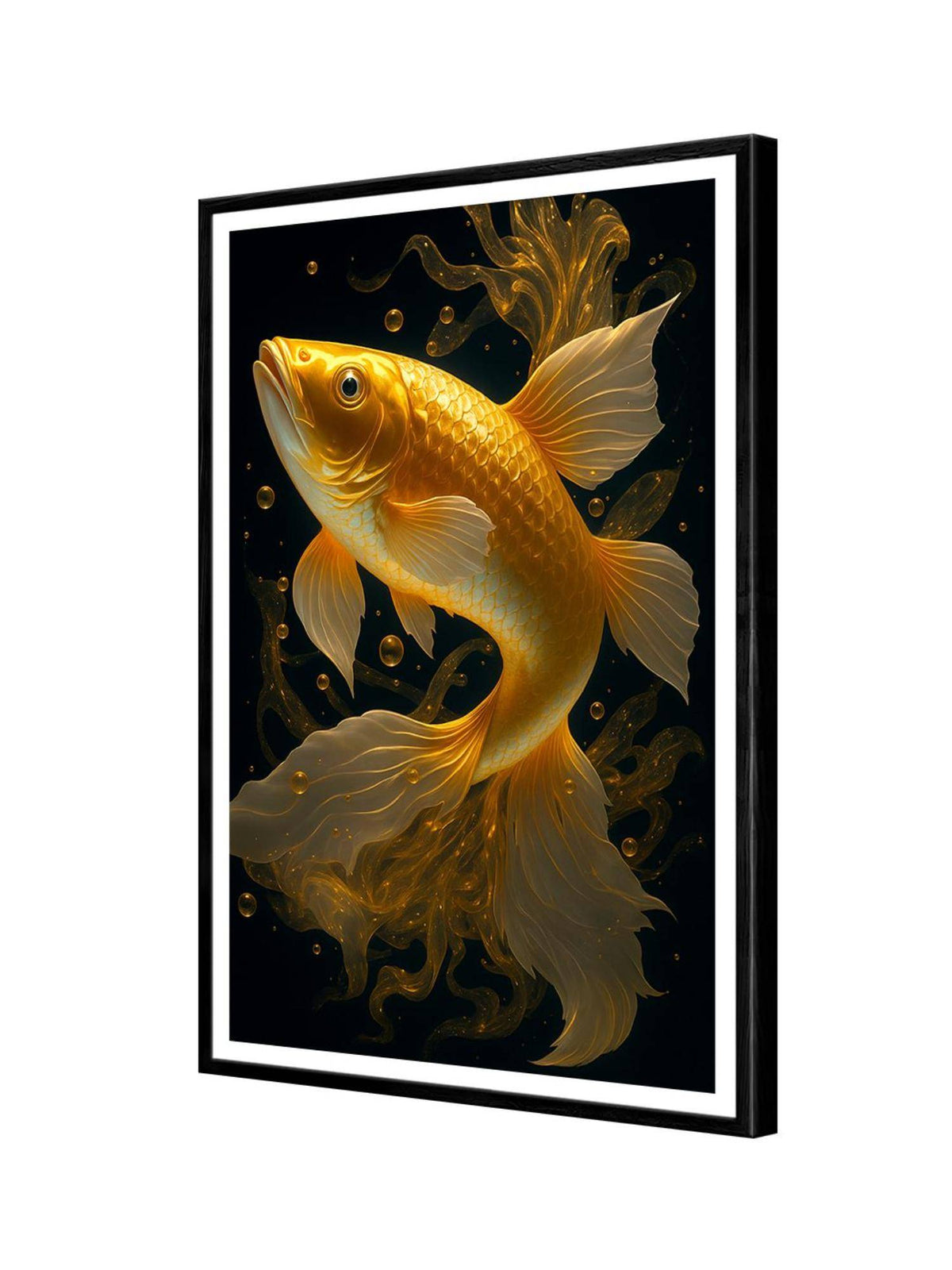 999Store Golden Betta Fish Fantasy Box Fiber Canvas Painting