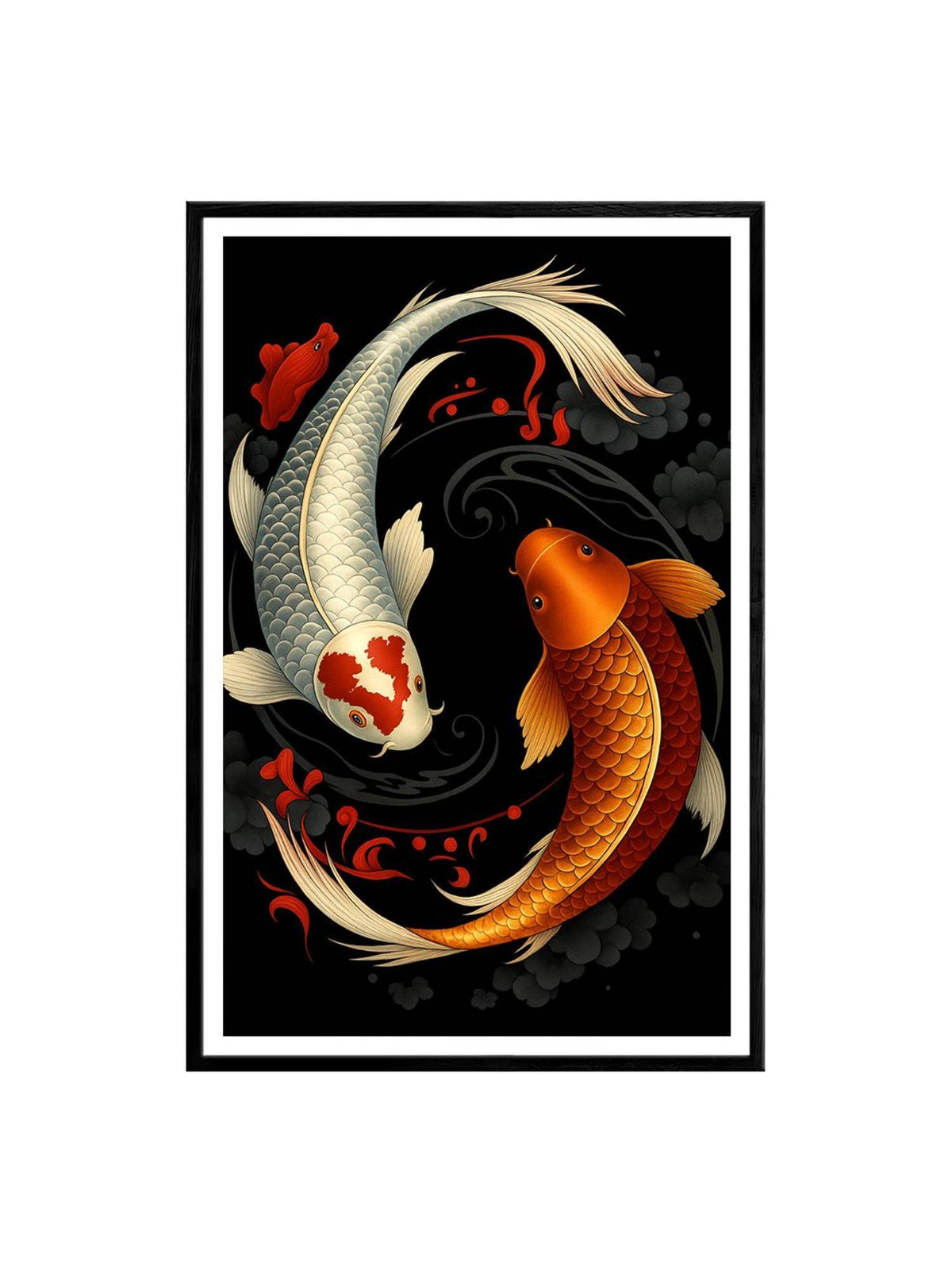 999Store Koi Fish Yin Yang Harmony Box Fiber Canvas Painting