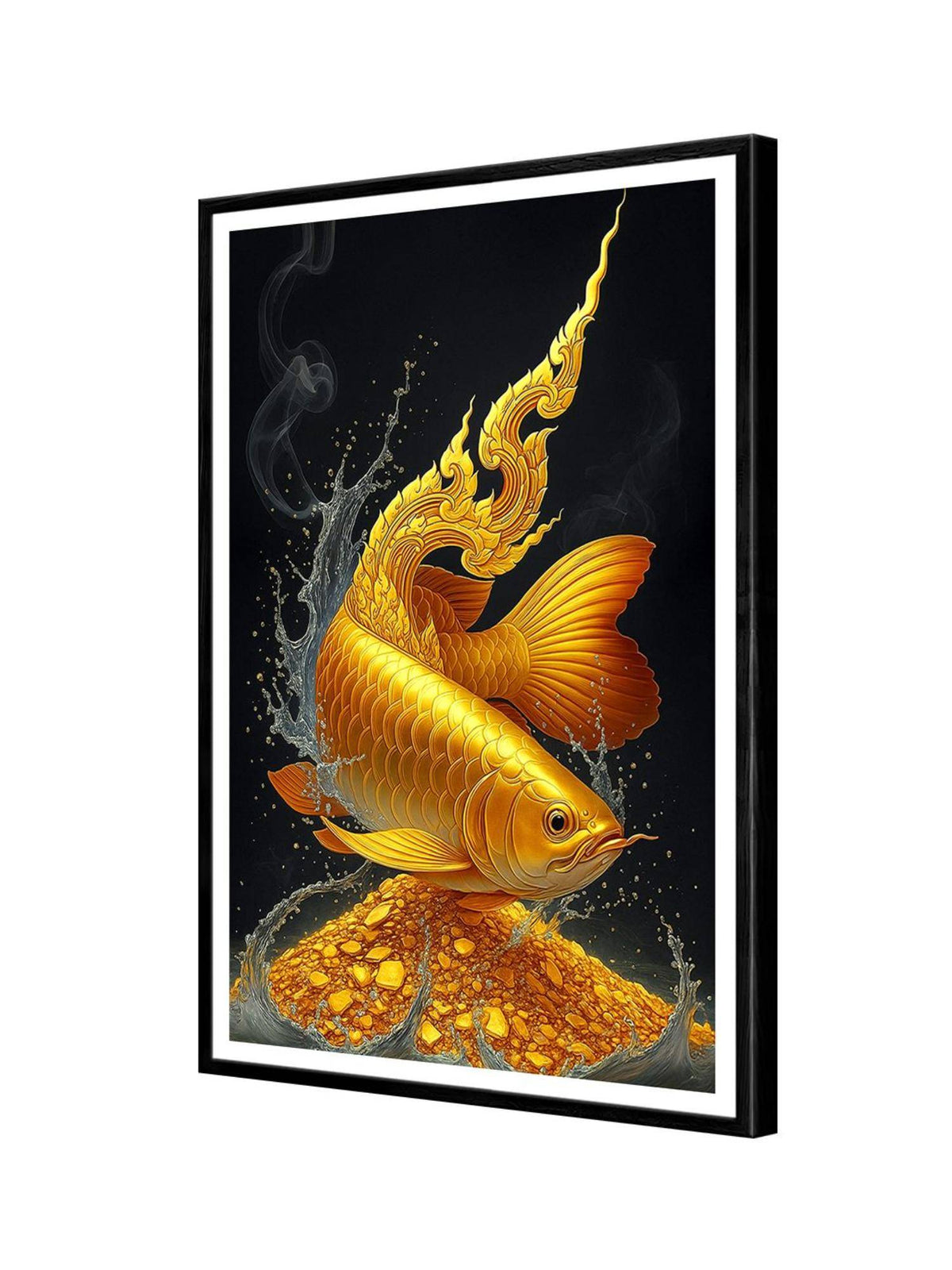 999Store Golden Arowana Feng Shui Box Fiber Canvas Painting