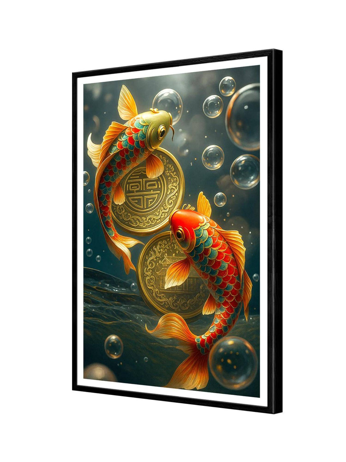 999Store Colorful Koi Fish Canvas Painting