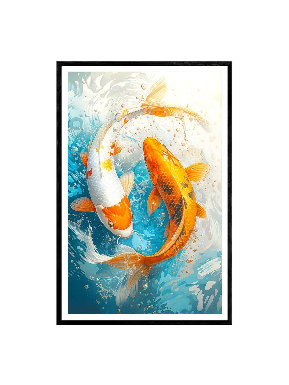 999Store Multi-Color Koi Fish Splash Art Canvas Painting