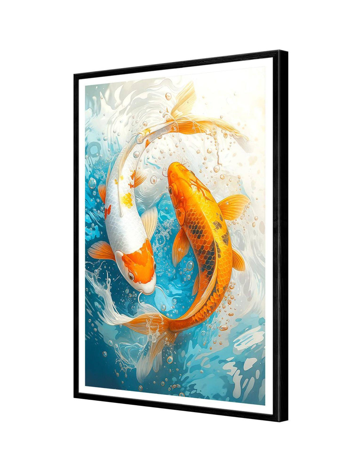 999Store Multi-Color Koi Fish Splash Art Canvas Painting
