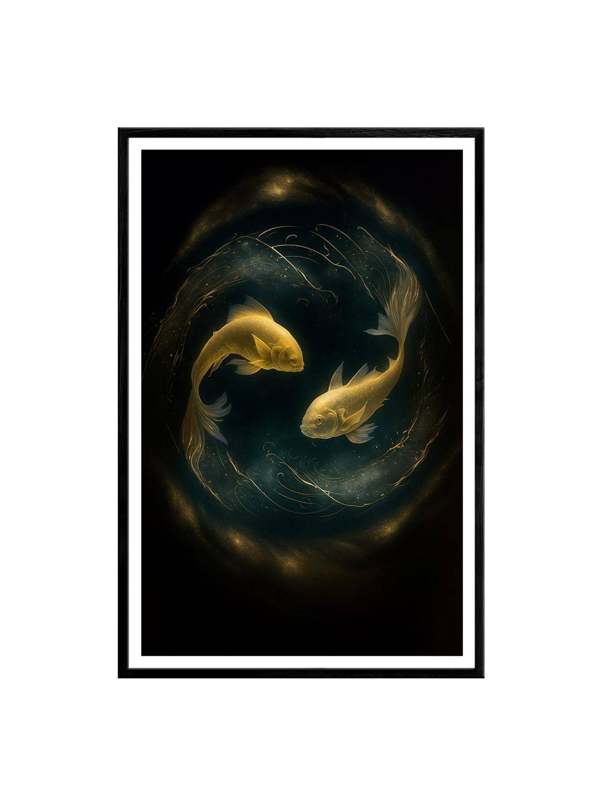 999Store Multi-Color Dual Koi Fish Cosmic Flow Painting