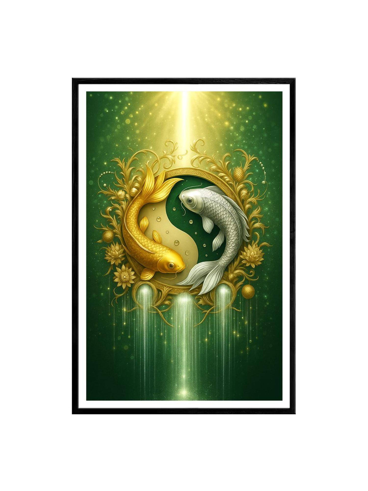 999Store Multi-Color Koi Yin-Yang with Glow Painting