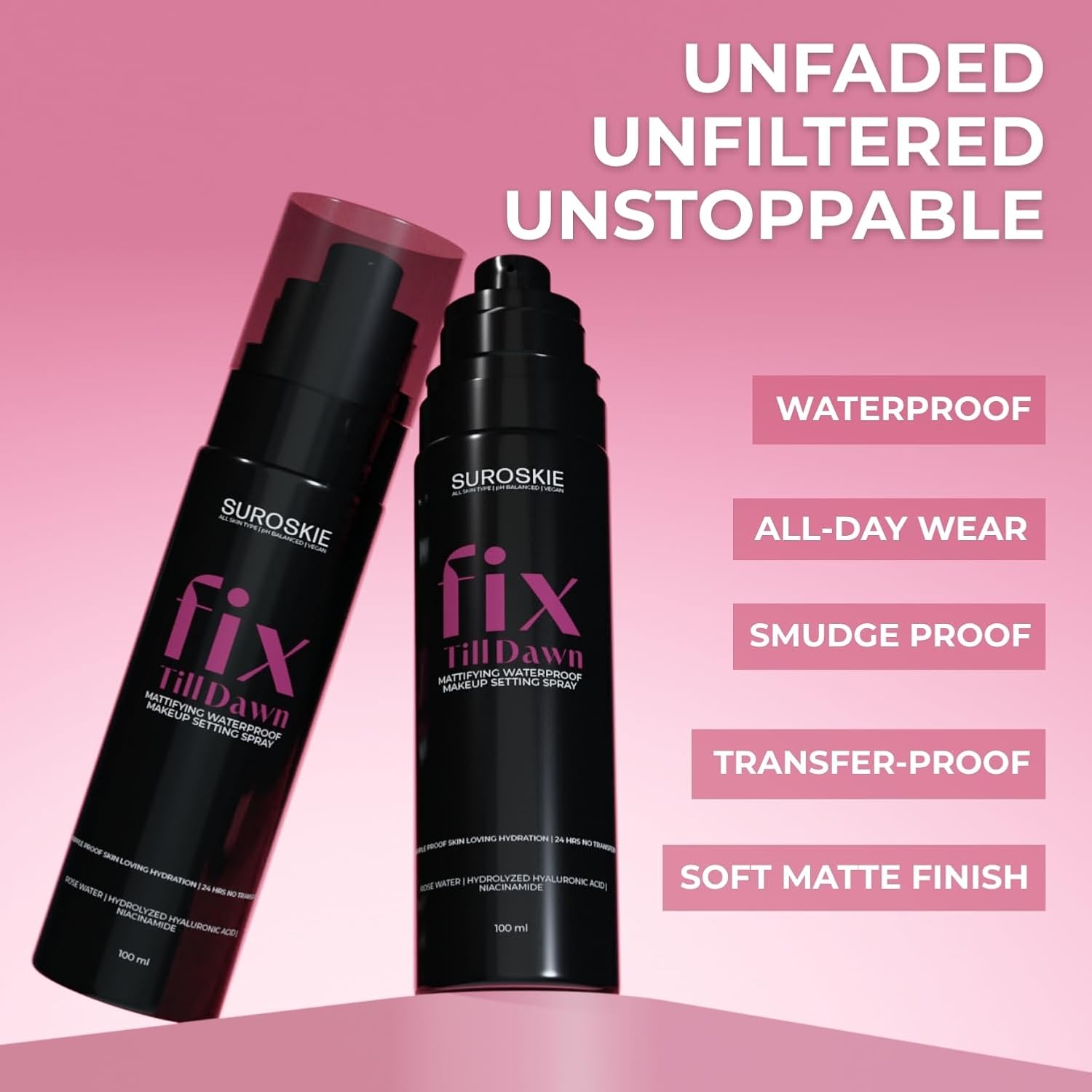 SUROSKIE Fix Till Dawn Mattifying Makeup Setting Spray With Niacinamide (100ml)