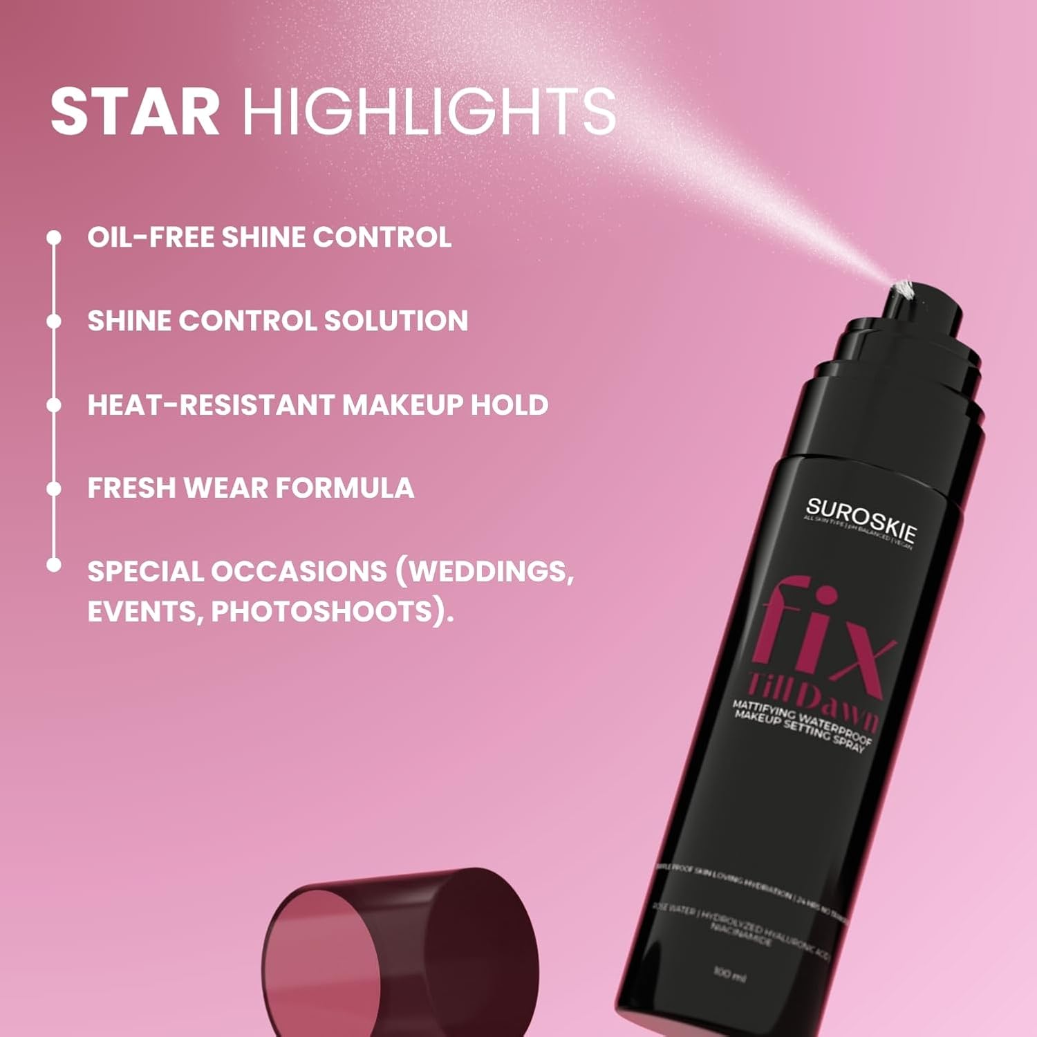 SUROSKIE Fix Till Dawn Mattifying Makeup Setting Spray With Niacinamide (100ml)