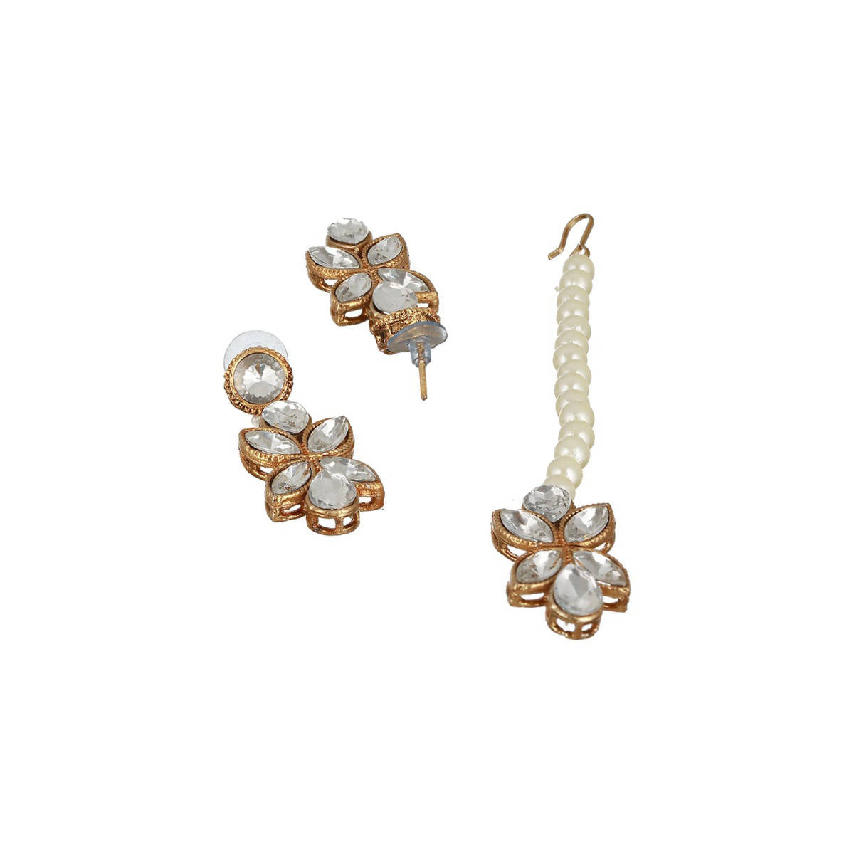 Aatmana Traditional Stone Studded and Pearls Jewellery Set