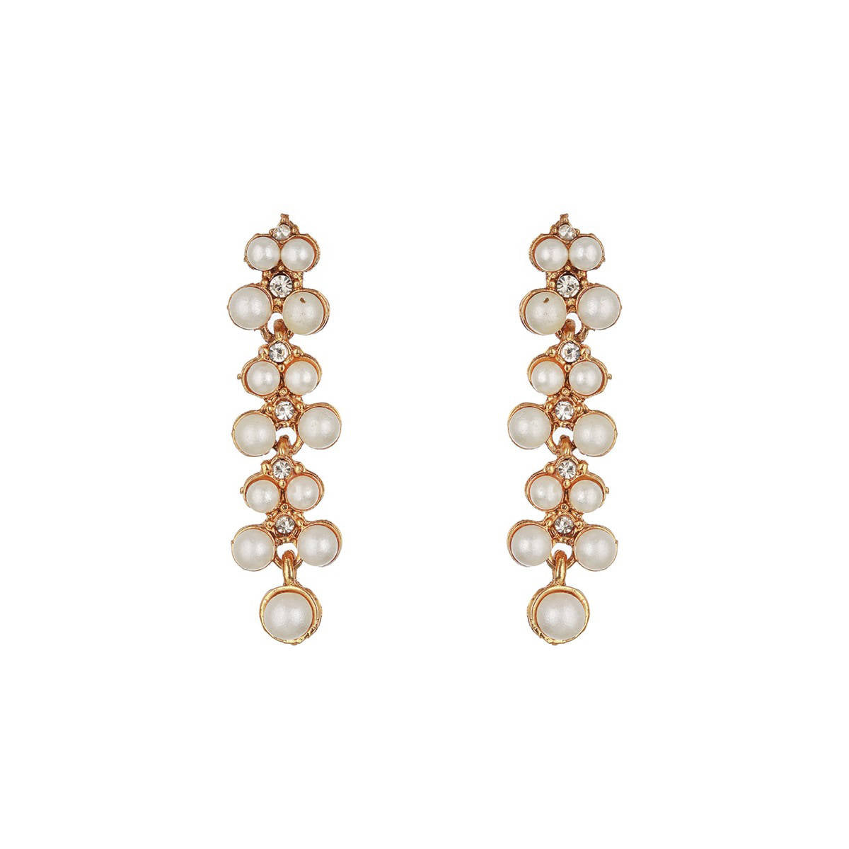 Aatmana Gold-Toned and White Contemporary Pearls Studded Jewellery Set